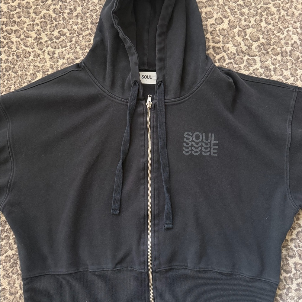 SoulCycle Black Hoodie Jacket size Large L🖤🖤K! - Picture 5 of 8